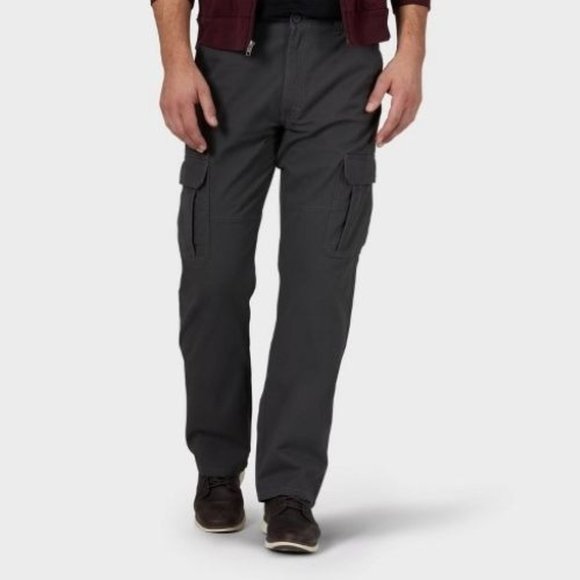 Wrangler Relaxed Fit Flex Cargo Pants 30"x30" Men's Gray Tech Pocket NEW - Picture 1 of 4